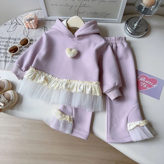 Heart hooded winter set