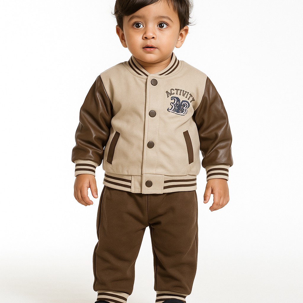 Brown Leather Varsity set-